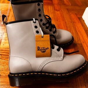 Dr. Martens Light Gray Combat Boots